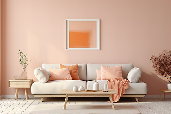 Sơn nội thất màu hồng cam Peach Fuzz